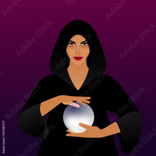 Fortune teller with magic ball