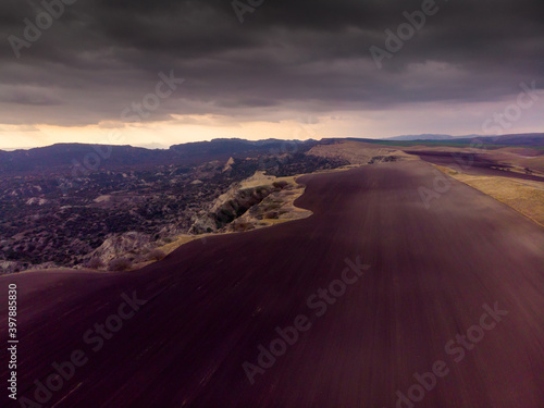 VAshlovani aerial view down to landscape © Evaldas