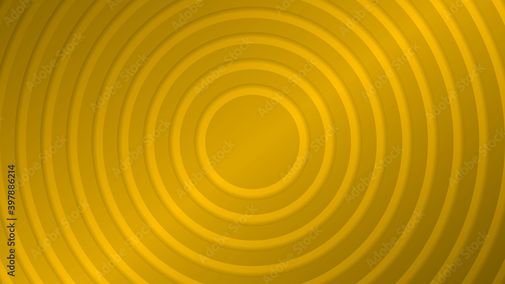 Abstract geometric monochrome background in yellow colors. 3d repeating rings with shadows. Abstract geometric monochrome background in yellow colors. 3d repeating rings with shadows.