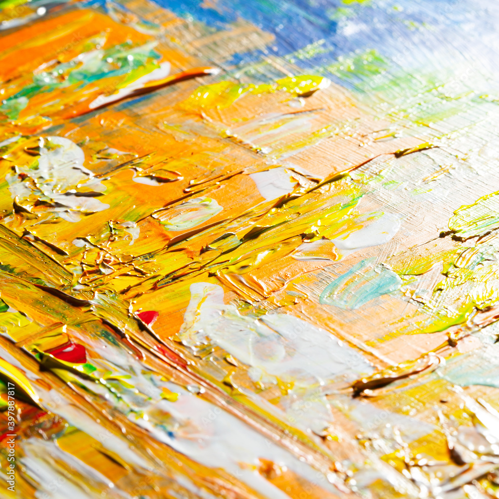 Fototapeta premium Yellow orange brush strokes