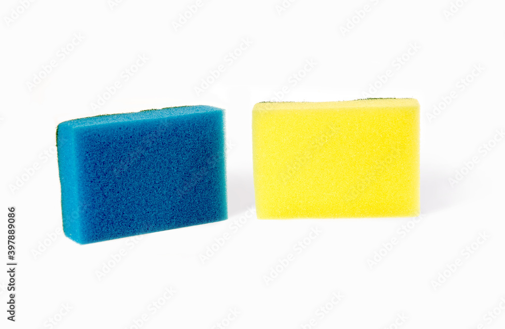 Fototapeta premium set of colored scouring sponges