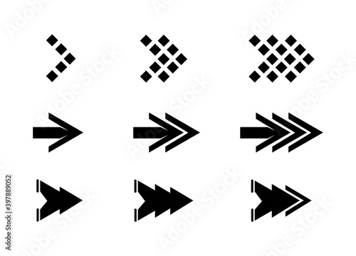 Set of unique arrows symbol design isolated on white background