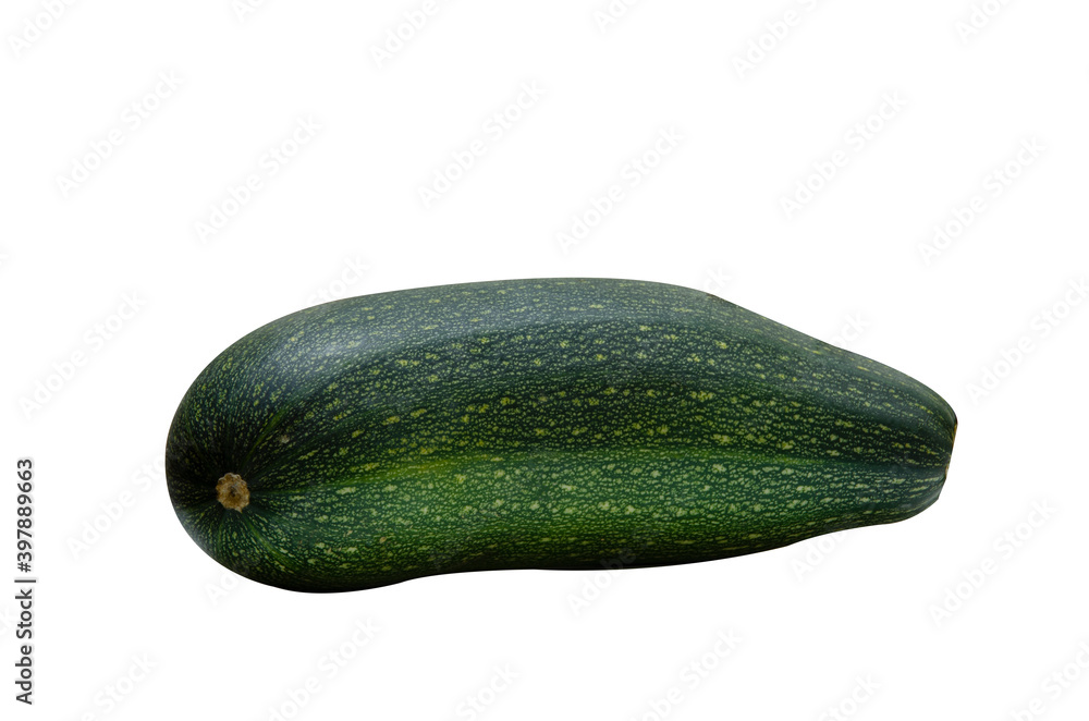 Green young zucchini close-up isolated on a white background. Delicious and natural food. Green young zucchini close-up isolated on a white background. Delicious and natural food.