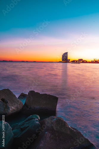 Barcelona at sunset