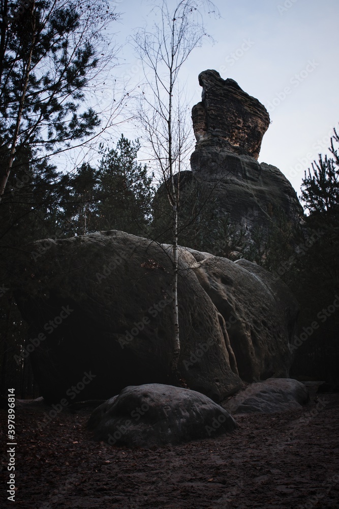 Landscape of forests, rocks and autumn Landscape of forests, rocks and autumn