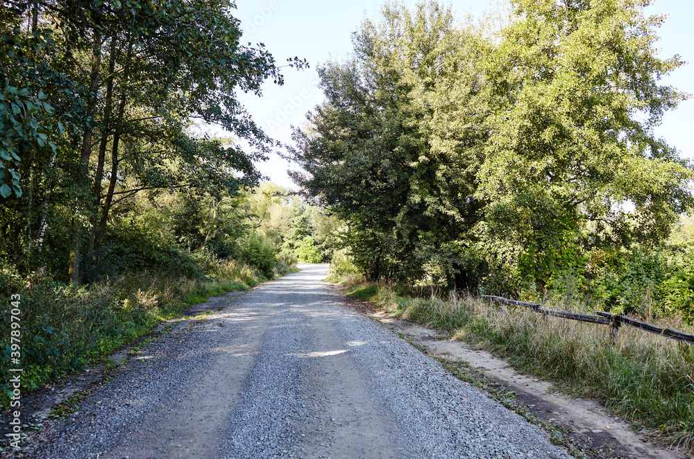 Obraz premium A gravel road at rural Europe