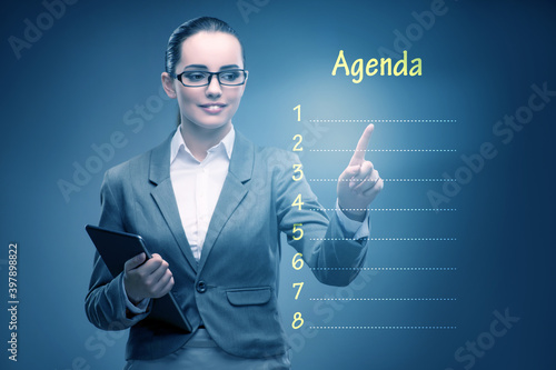 Businesswoman preparing the agenda for meeting