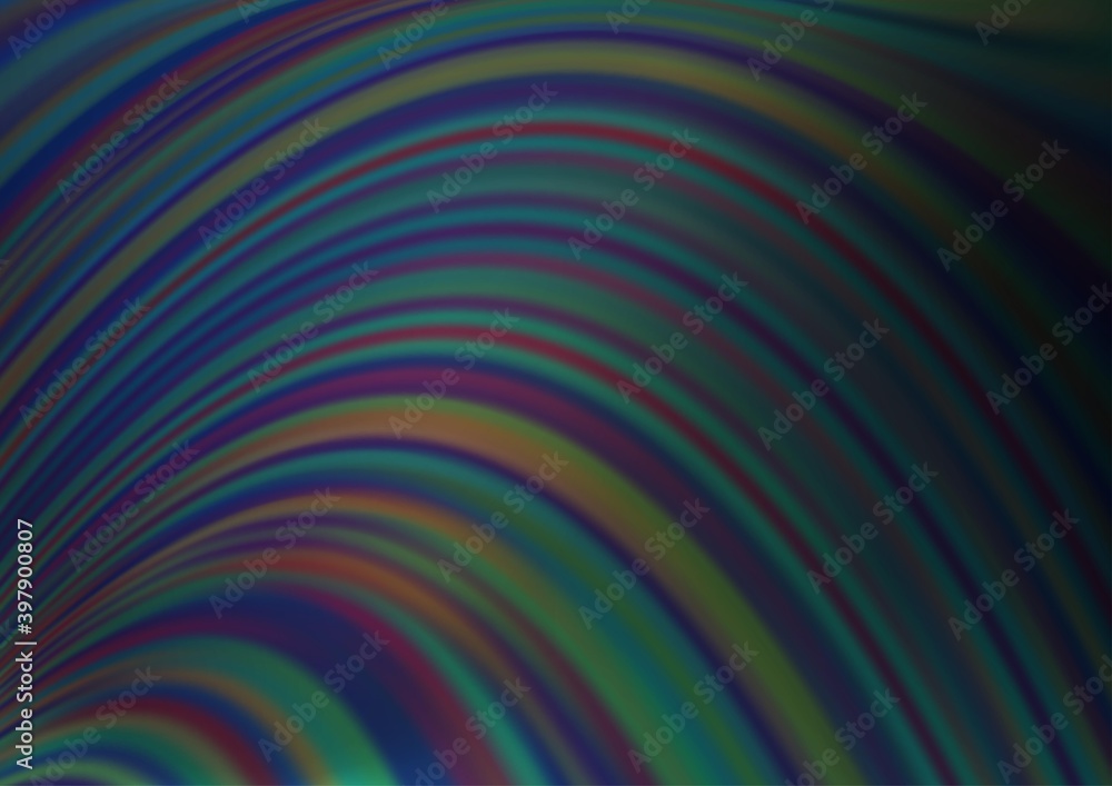 Dark BLUE vector background with curved circles. Dark BLUE vector background with curved circles.