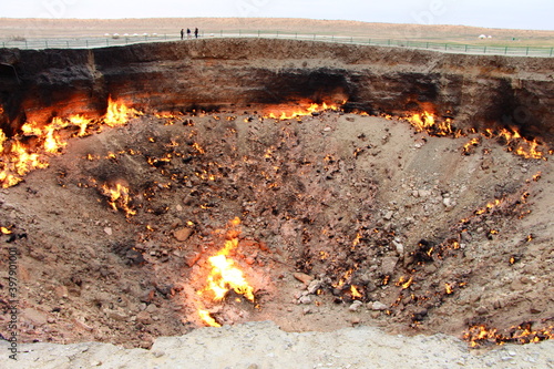 Darwaza crater in Turkmenistan. The gates of hell