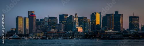 A panorama of the Boston skyline just after sunset © Keith J Sfinx