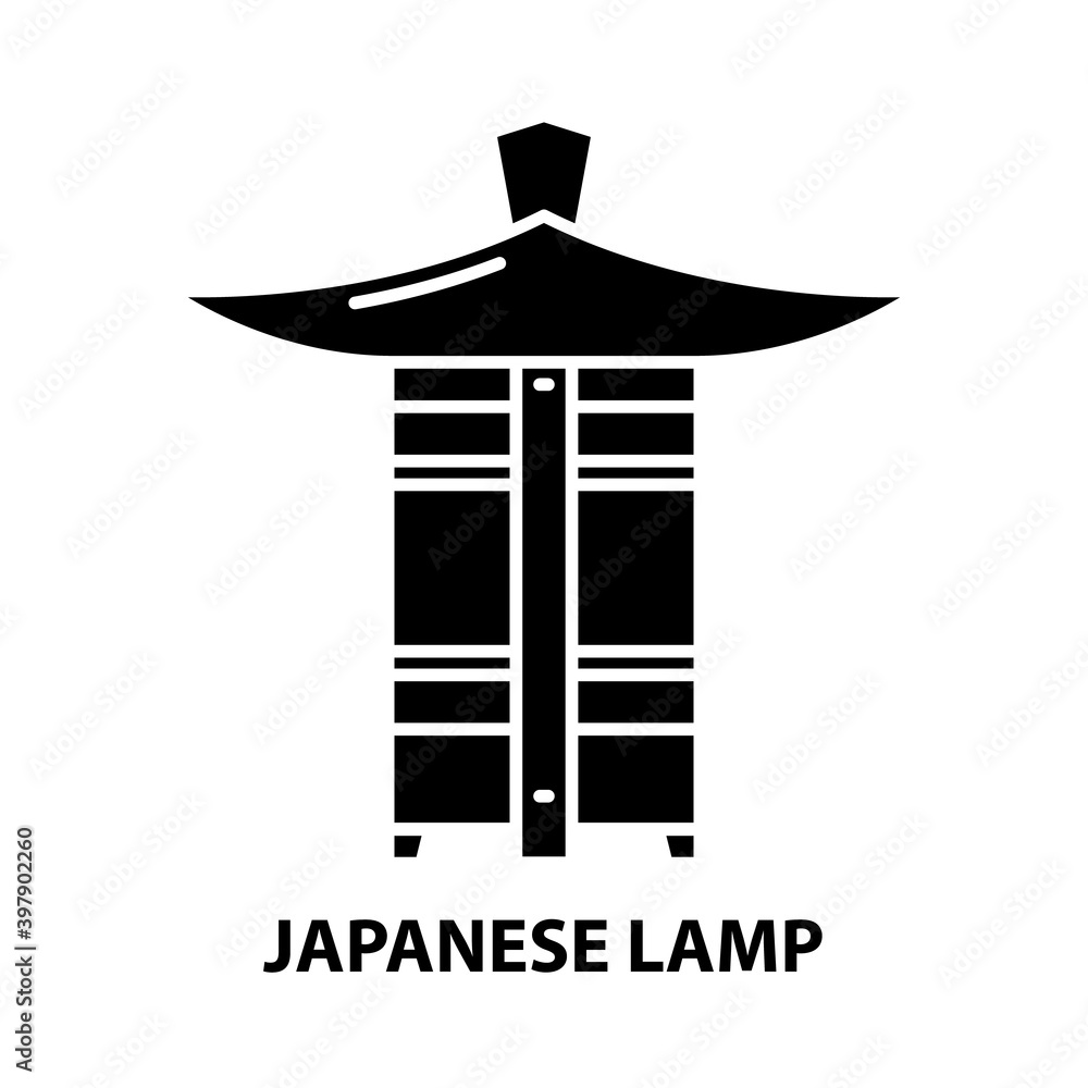 japanese lamp icon, black vector sign with editable strokes, concept illustration japanese lamp icon, black vector sign with editable strokes, concept illustration