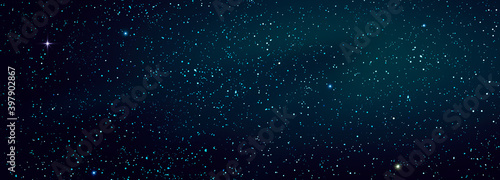Christmas blue abstract stars sky. Christmas background.