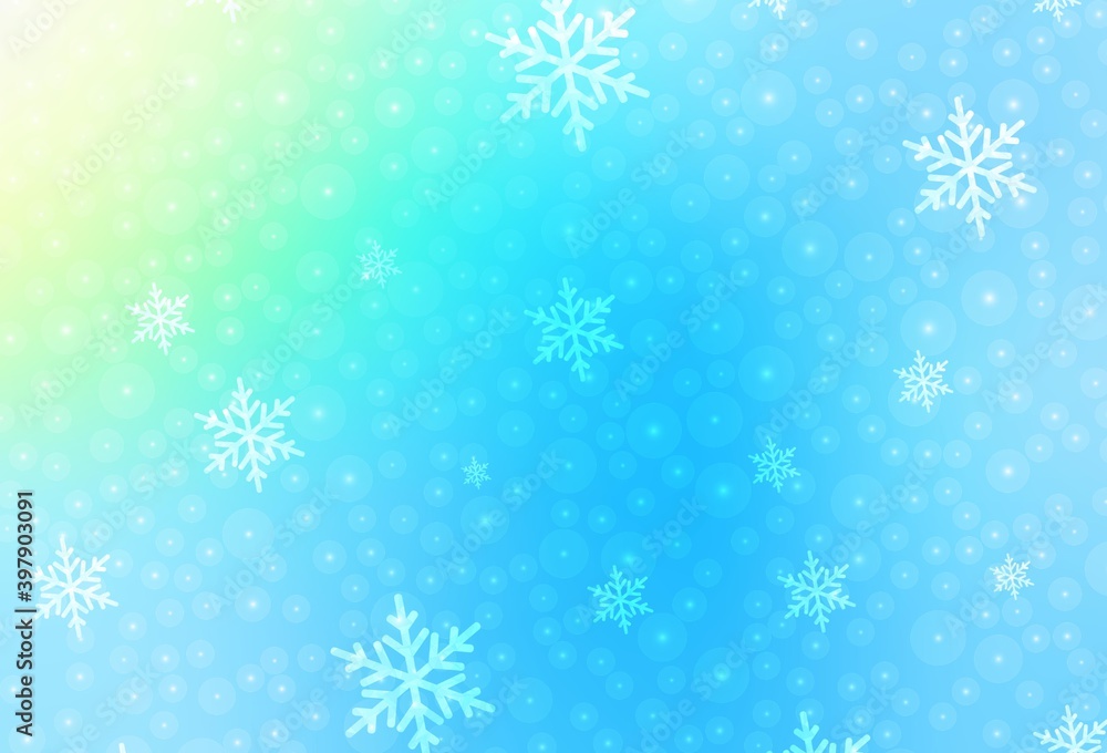 Light Blue, Green vector background in Xmas style.