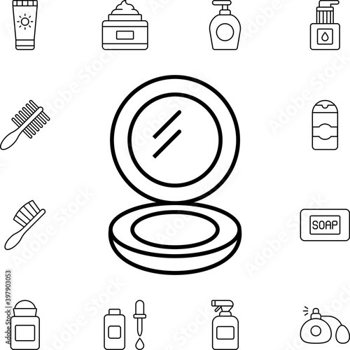 Powder flat vector icon in beauty pack