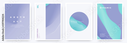 Minimal cover design template set with muted pastel abstract gradient
