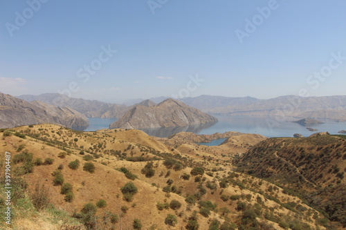 Nurek reservoir in Tajikistan