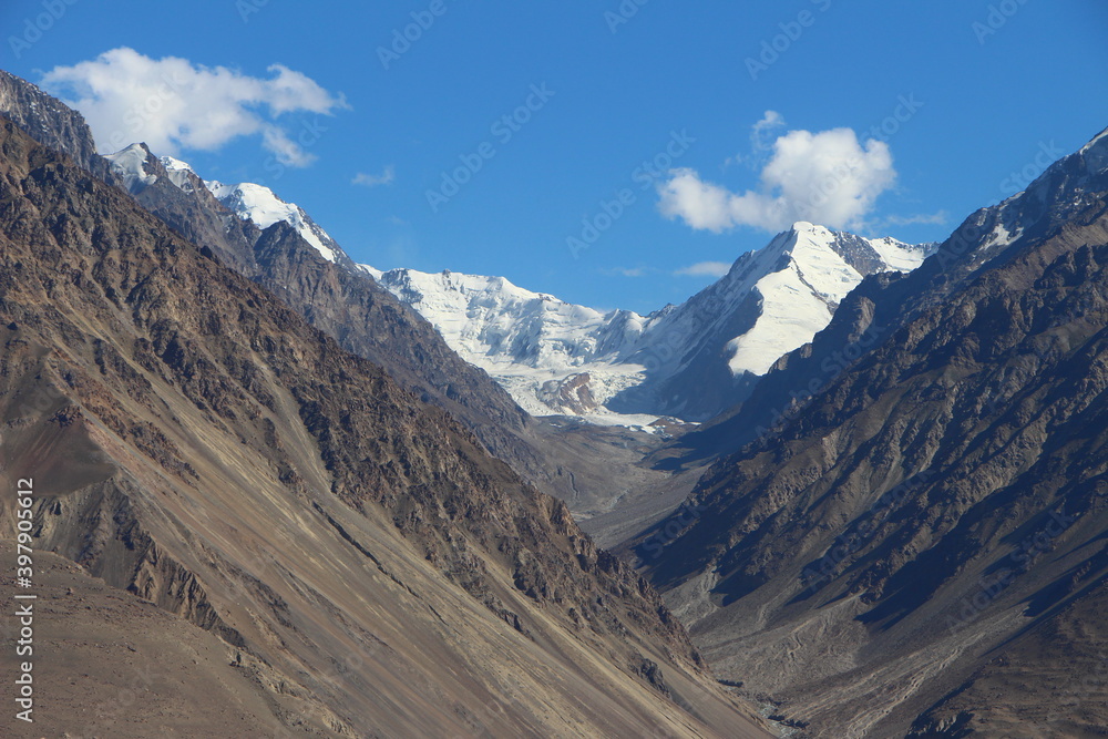 Pamir Highway valley in Tajikistan