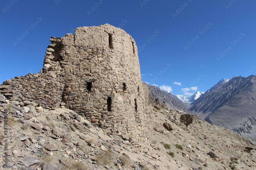 View from Yamchun Fort in the middle of the Pamir Highway