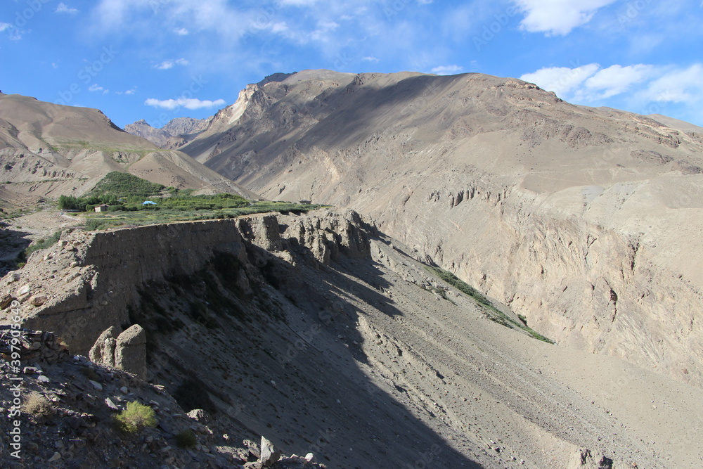 View from Yamchun Fort in the middle of the Pamir Highway