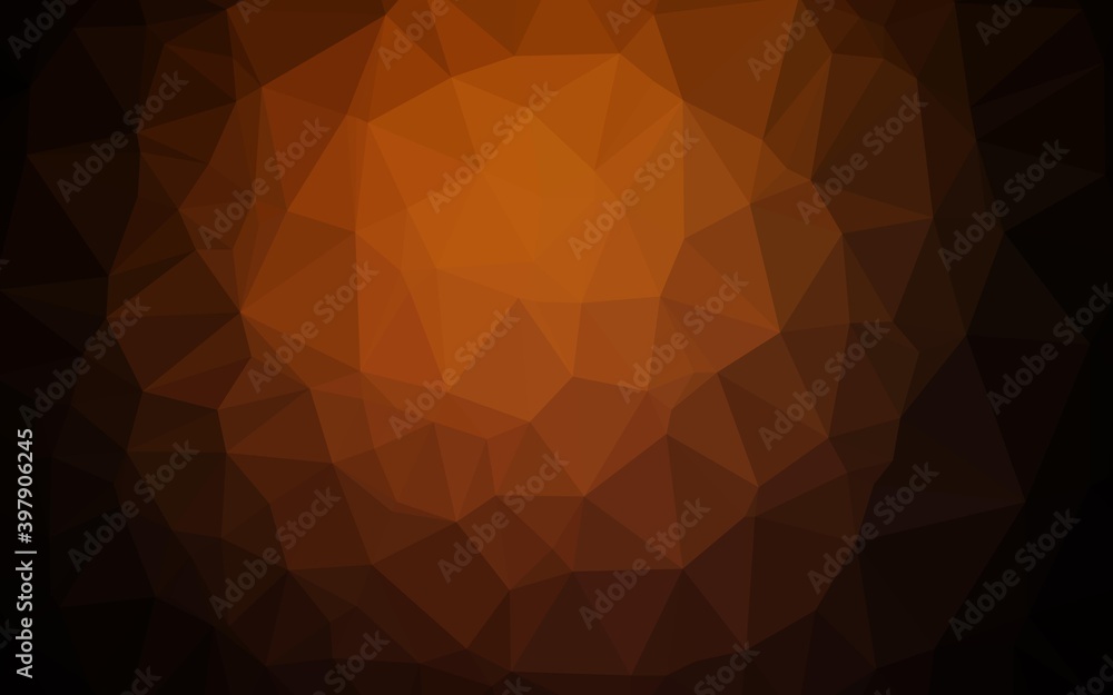Obraz premium Dark Orange vector triangle mosaic texture.