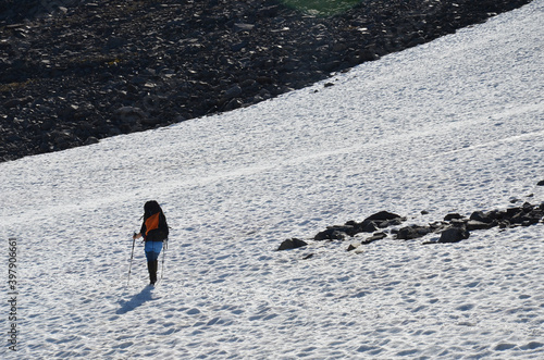 person walking on snow