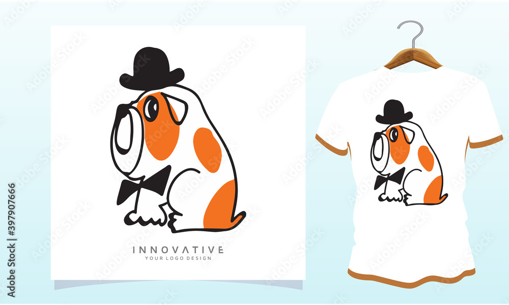 Wearing a cap on the head of a beautiful plump dog, Dog T Shirt Images, Stock Photos and Vectors Wearing a cap on the head of a beautiful plump dog, Dog T Shirt Images, Stock Photos and Vectors