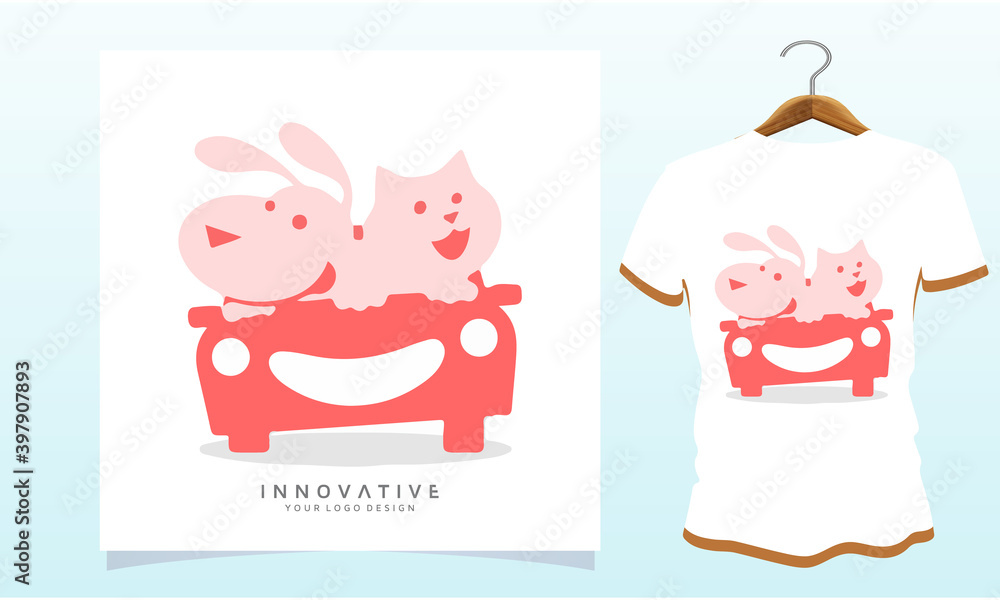 Dogs and cats are driving together, Dog T Shirt Images, Stock Photos and Vectors Dogs and cats are driving together, Dog T Shirt Images, Stock Photos and Vectors