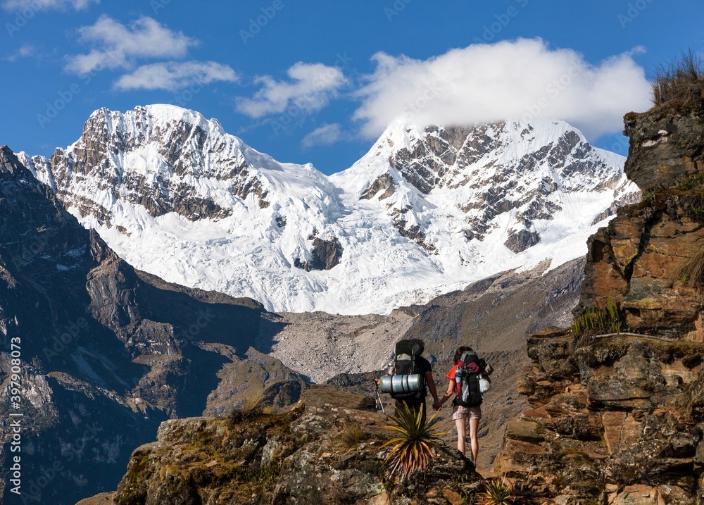 Inca treking trail Cqoquequirao Andes mountains Peru