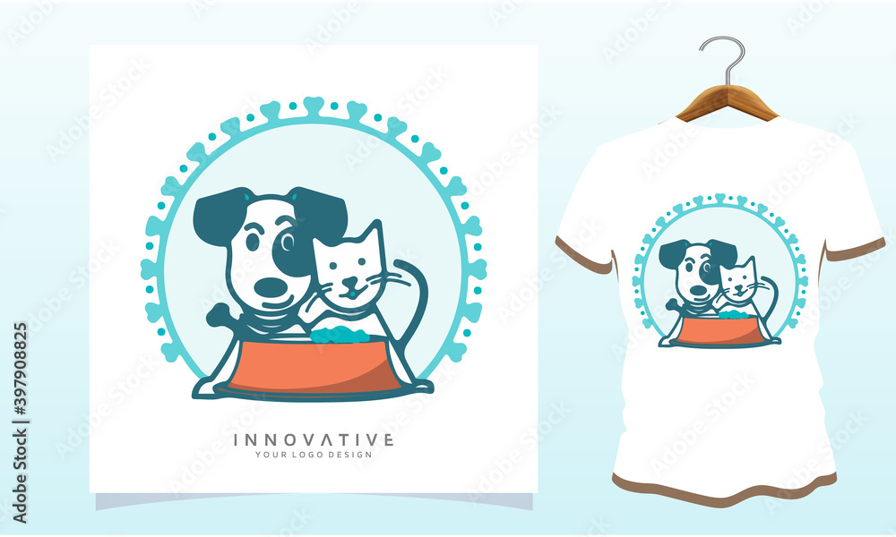 dog and cat t-shirt design. dog and cat t-shirt design.