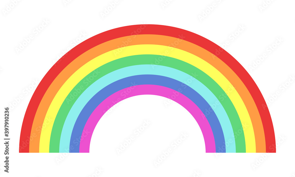 Vector illustration of classic rainbow. Simple element, isolated on white background Vector illustration of classic rainbow. Simple element, isolated on white background