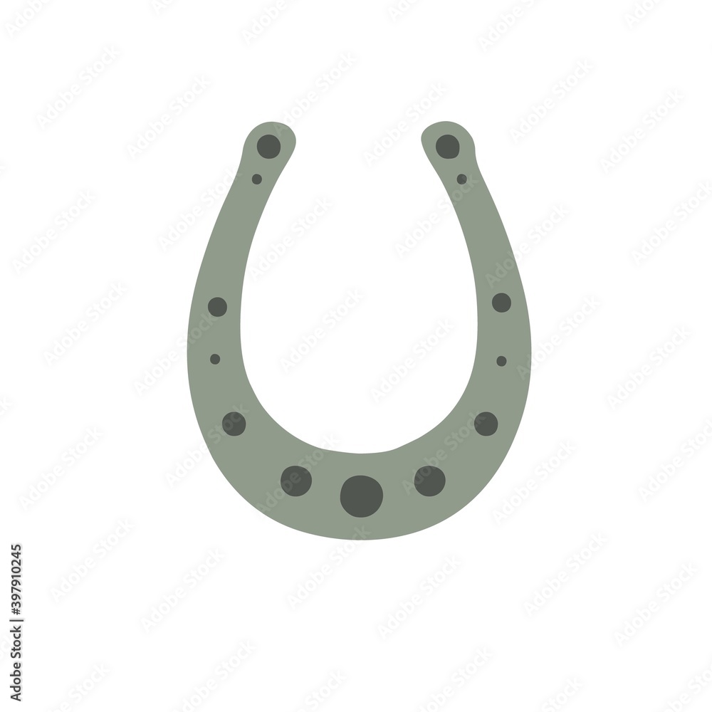 Horseshoe simple hand drawn vector illustration traditional symbol of St Patricks day, spring Irish holiday object bringing luck and success Horseshoe simple hand drawn vector illustration traditional symbol of St Patricks day, spring Irish holiday object bringing luck and success