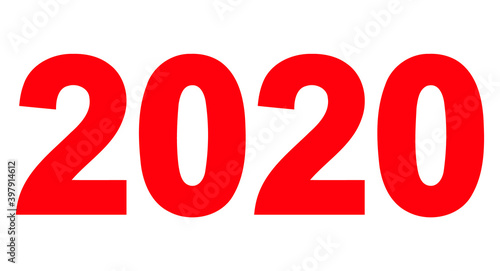 2020 year digits icon with flat style. Isolated vector 2020 year digits icon image on a white background.