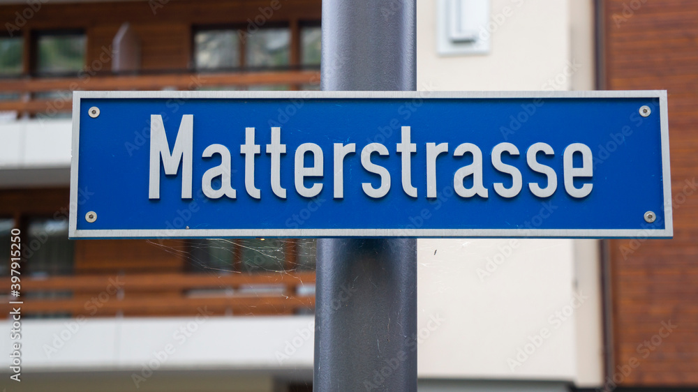 Road sign for street name ”Matterstrasse