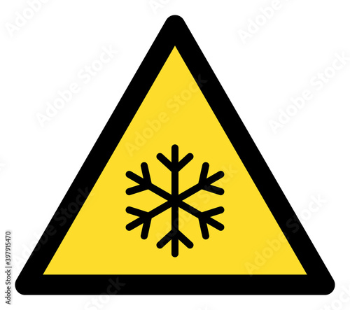 Snow warning icon with flat style. Isolated vector snow warning icon image on a white background.