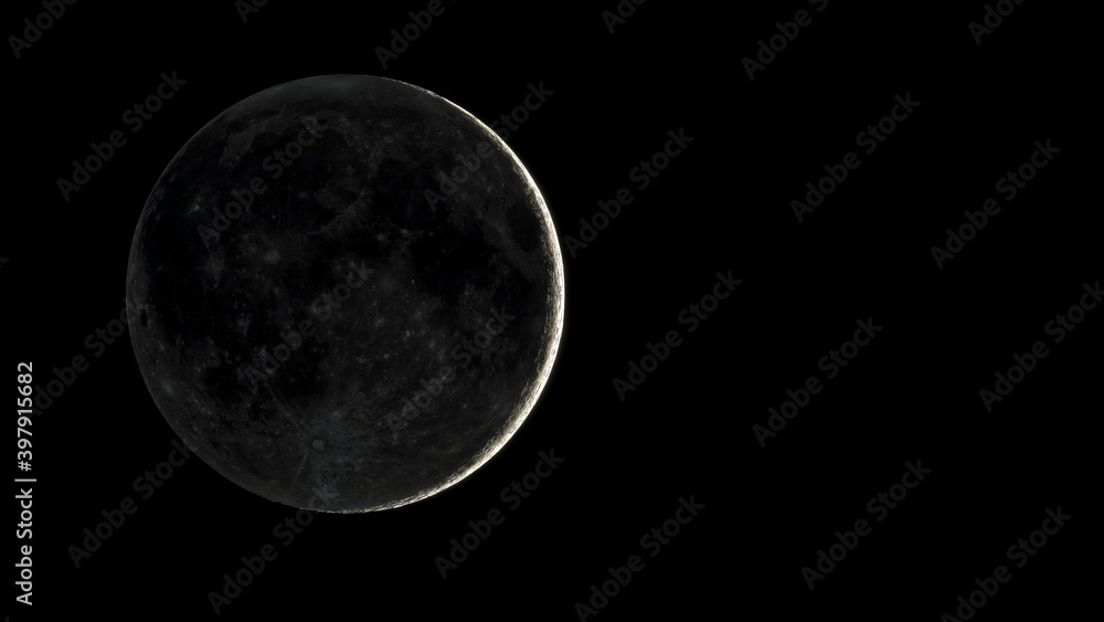 Obraz premium Moon and the earthshine.