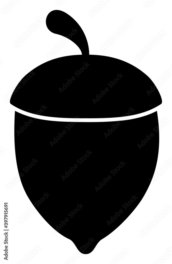 Oak acorn icon with flat style. Isolated vector oak acorn icon image on a white background. Oak acorn icon with flat style. Isolated vector oak acorn icon image on a white background.