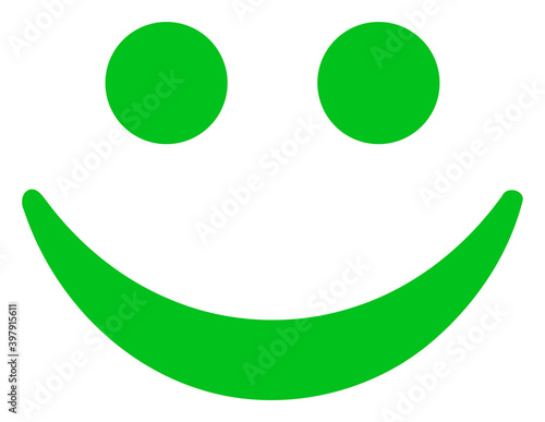 Happy smile icon with flat style. Isolated vector happy smile icon image on a white background.