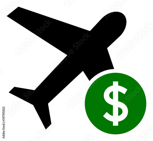 Airpflight price icon with flat style. Isolated vector airpflight price icon image on a white background.