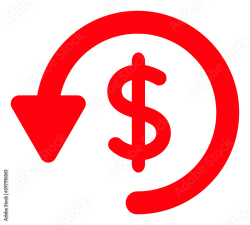 Refund icon with flat style. Isolated vector refund icon image on a white background.