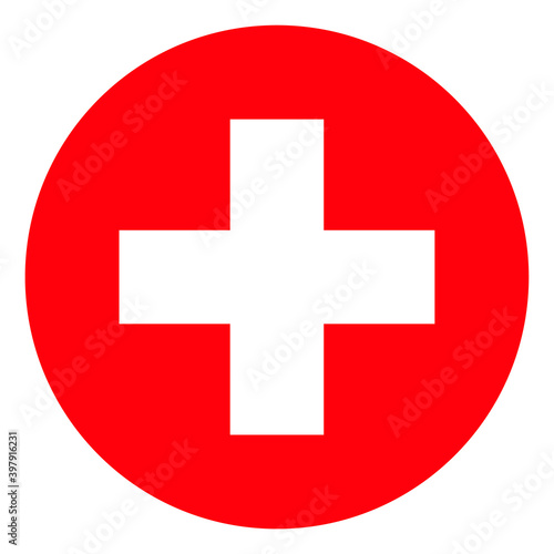 Medical aid icon with flat style. Isolated vector medical aid icon image on a white background.