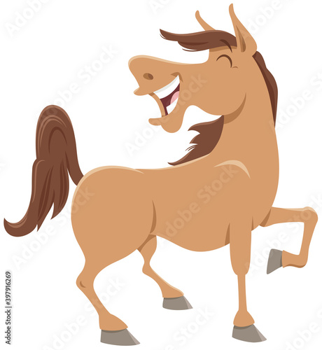 funny horse character cartoon illustration