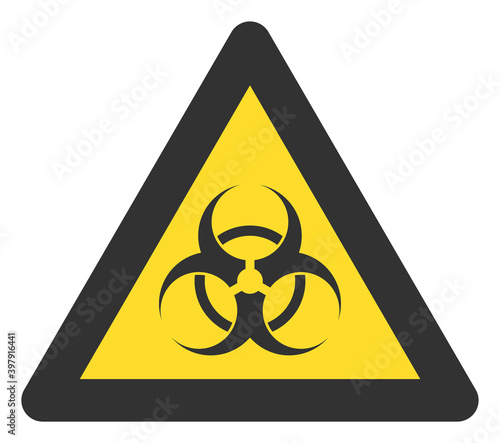 Biohazard warning icon with flat style. Isolated vector biohazard warning icon image on a white background.