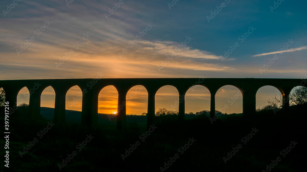 Fototapeta premium viaduct at sunset