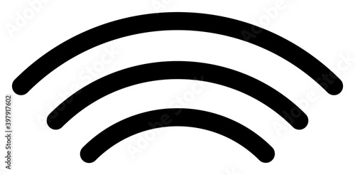 Radio waves icon with flat style. Isolated vector radio waves icon image on a white background.