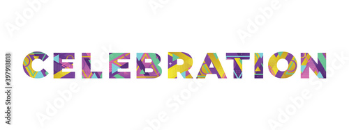 Celebration Concept Retro Colorful Word Art Illustration