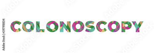 Colonoscopy Concept Retro Colorful Word Art Illustration