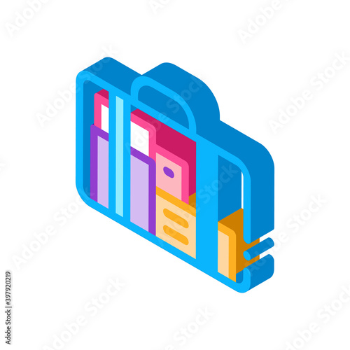 bag for maternity hospital color icon vector. isometric bag for maternity hospital sign. color isolated symbol illustration