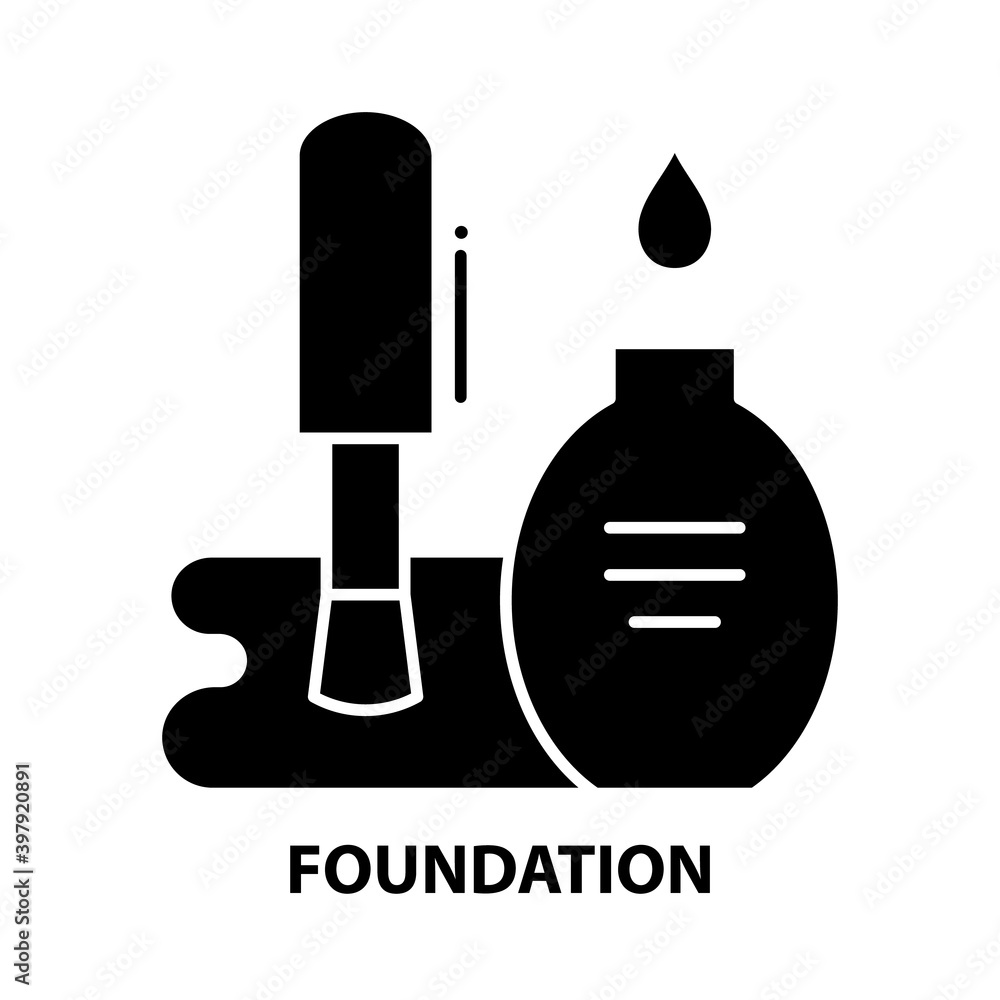 foundation icon, black vector sign with editable strokes, concept illustration foundation icon, black vector sign with editable strokes, concept illustration