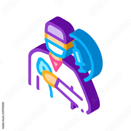 anesthesiologist medical worker color icon vector. isometric anesthesiologist medical worker sign. color isolated symbol illustration