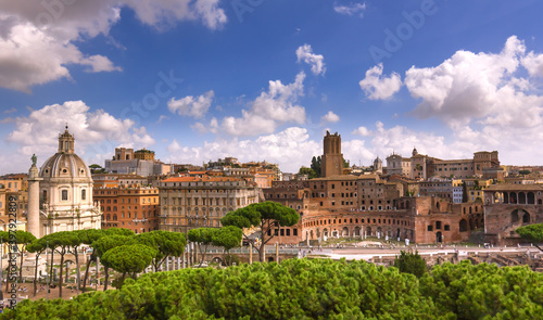 View of Trajan's Column and Trajan's Market, Rome, Italy